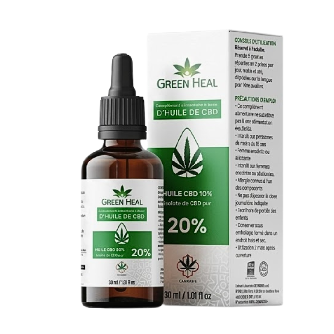 green heal – huile de cbd isolat pur 20% 15ml