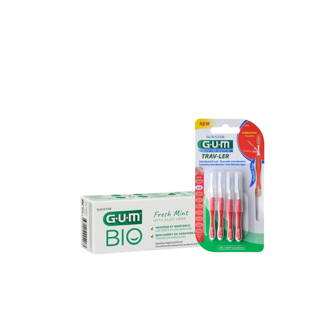🎁 pack 🎁 – gum – dentifrice bio 75ml + brosse 1314 pack
