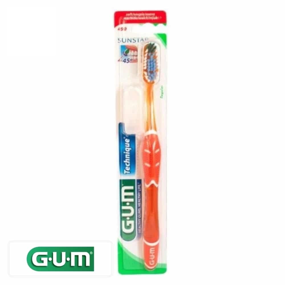 gum – technique+ brosse a dents souple compacte – 493 – medium compacte