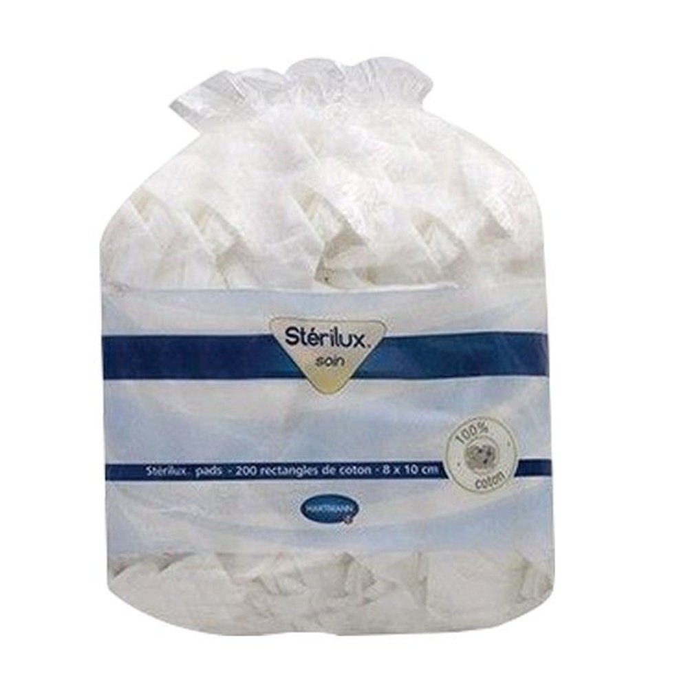 hartmann – sterilux pads rectangles de coton 200 pieces