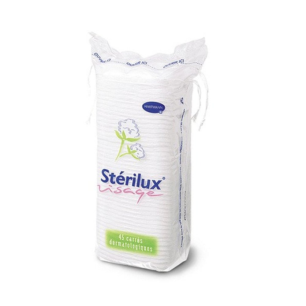 hartmann – sterilux visage coton carre – 45 unites