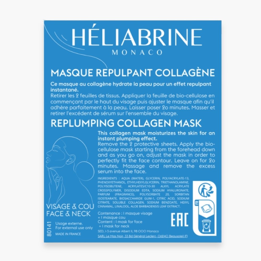 heliabrine – masque repulpant au collagene – 1u