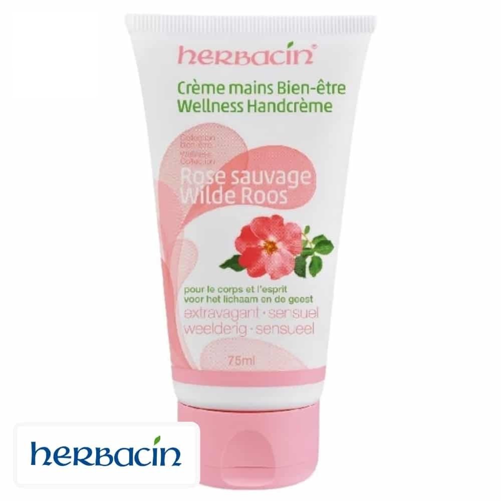 herbacin – creme mains bien etre rose sauvage – 75ml
