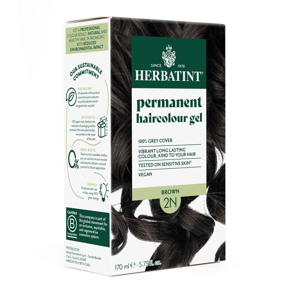 herbatint – coloration cheveux permanente – 150ml – 2n – brun