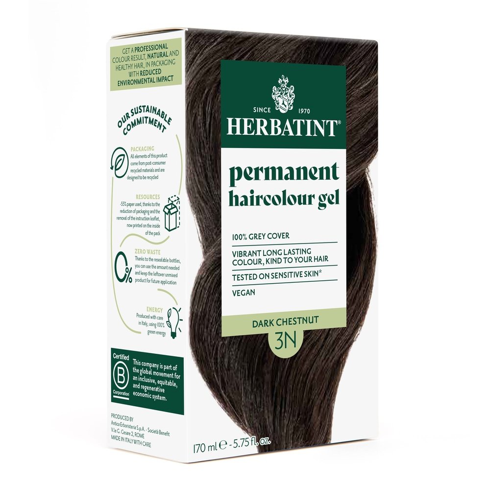 herbatint – coloration cheveux permanente – 150ml – 3n – chatain fonce