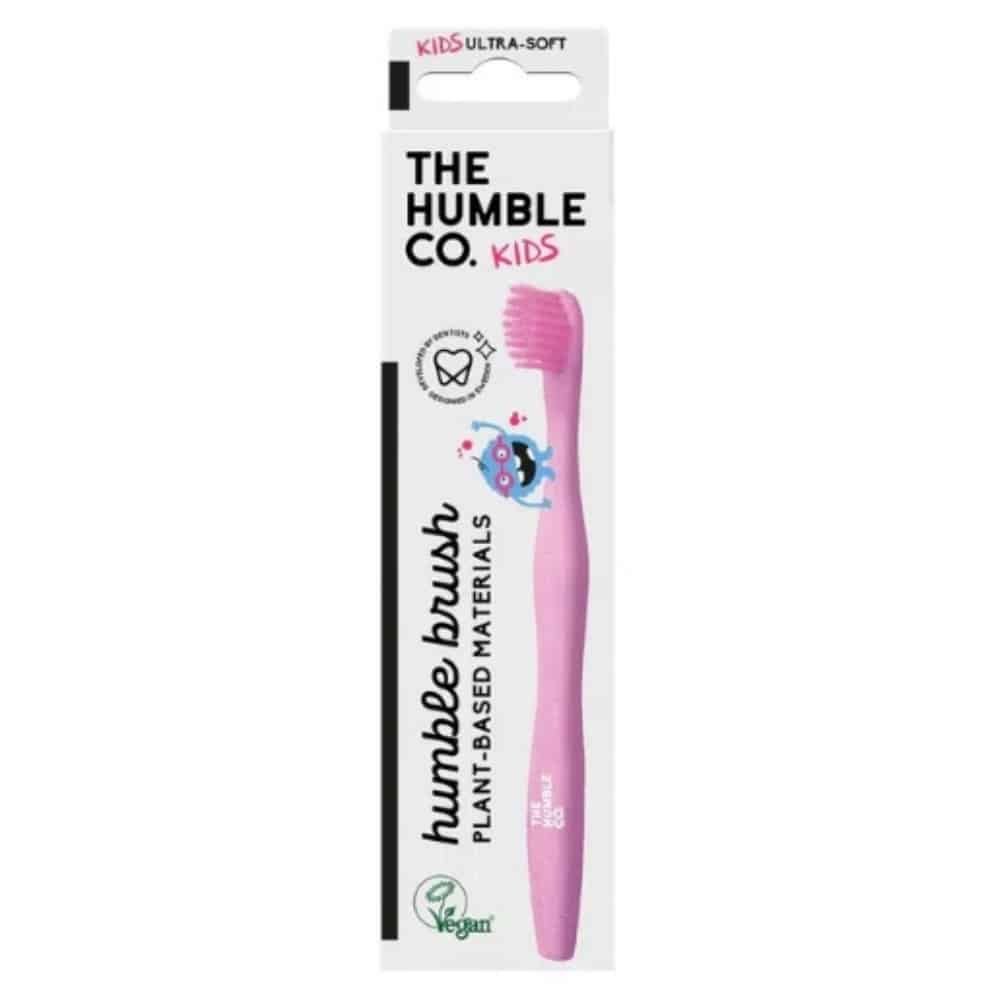 humble – kids brosse a dents a base de plantes rose – 1u