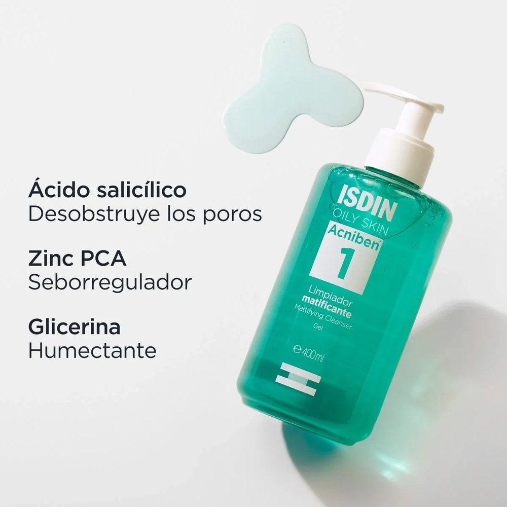 isdin – acniben 1 gel nettoyant matifiant – 400ml isdin – acniben 1 gel nettoyant matifiant – 400ml