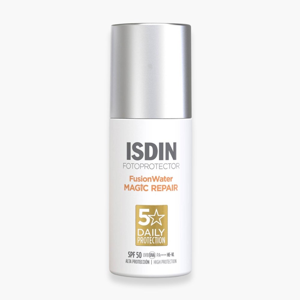 isdin – fotoprotector fusion water magic repair solaire invisible spf50 – 50ml – (destockage)