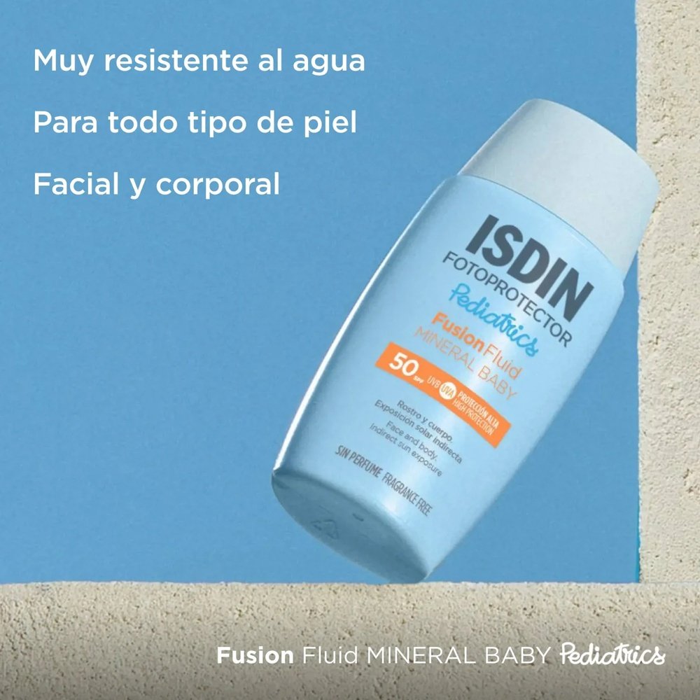 isdin – fotoprotector pediatrics fusion fluid mineral baby solaire invisible spf50 – 50ml isdin – fotoprotector pediatrics fusion fluid mineral baby solaire invisible spf50 – 50ml