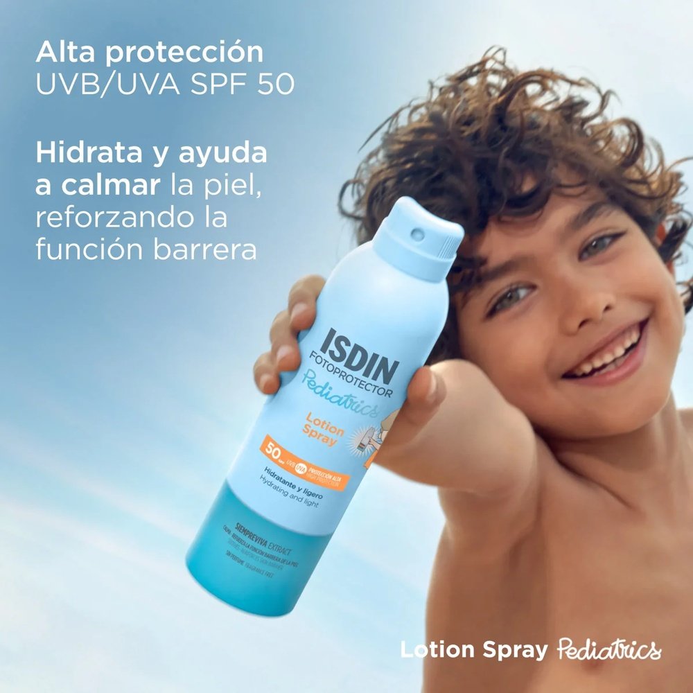 isdin – fotoprotector pediatrics lotion spray solaire spf50 – 250ml isdin – fotoprotector pediatrics lotion spray solaire spf50 – 250ml