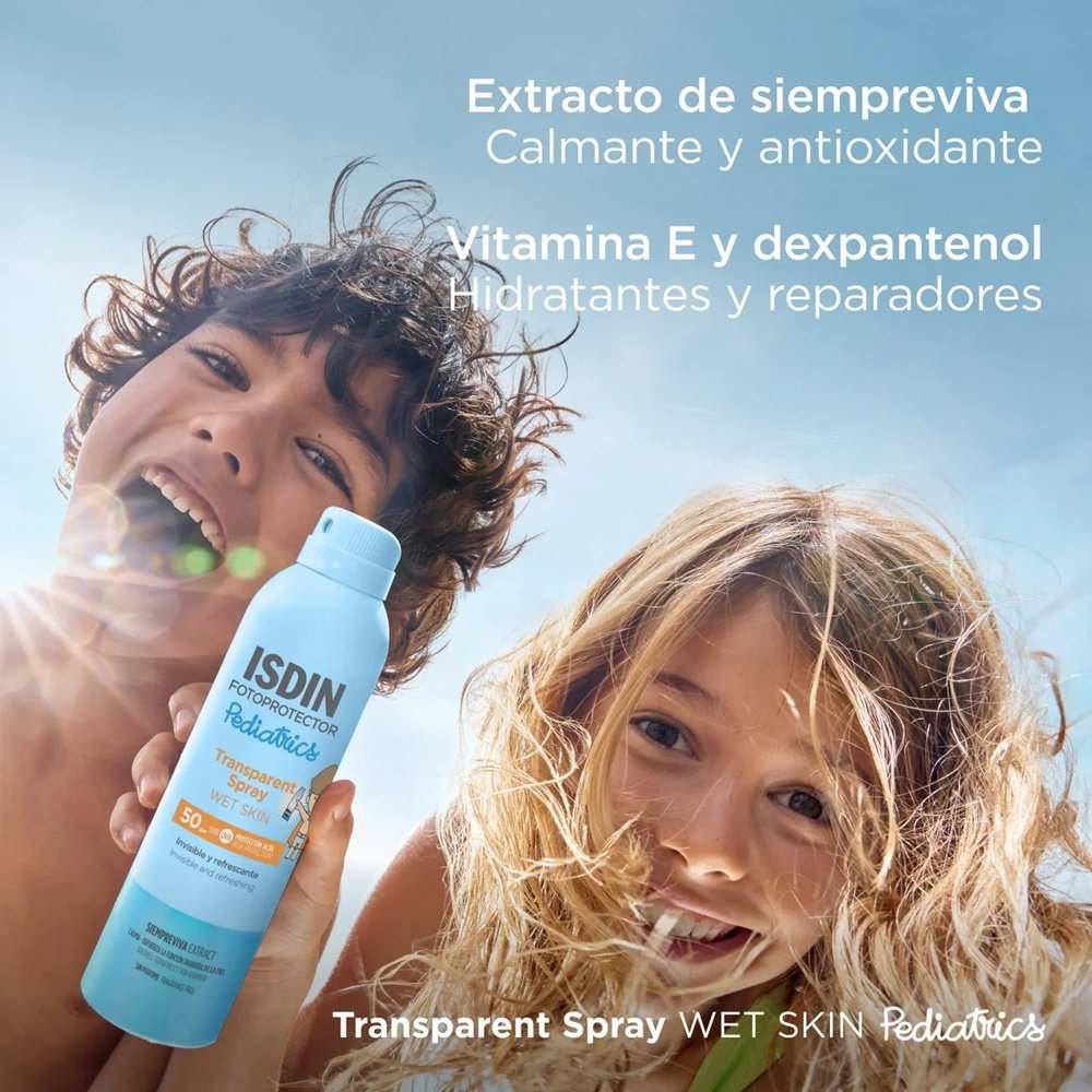 isdin – fotoprotector pediatrics spray wet skin solaire spf50 – 250ml isdin – fotoprotector pediatrics spray wet skin solaire spf50 – 250ml