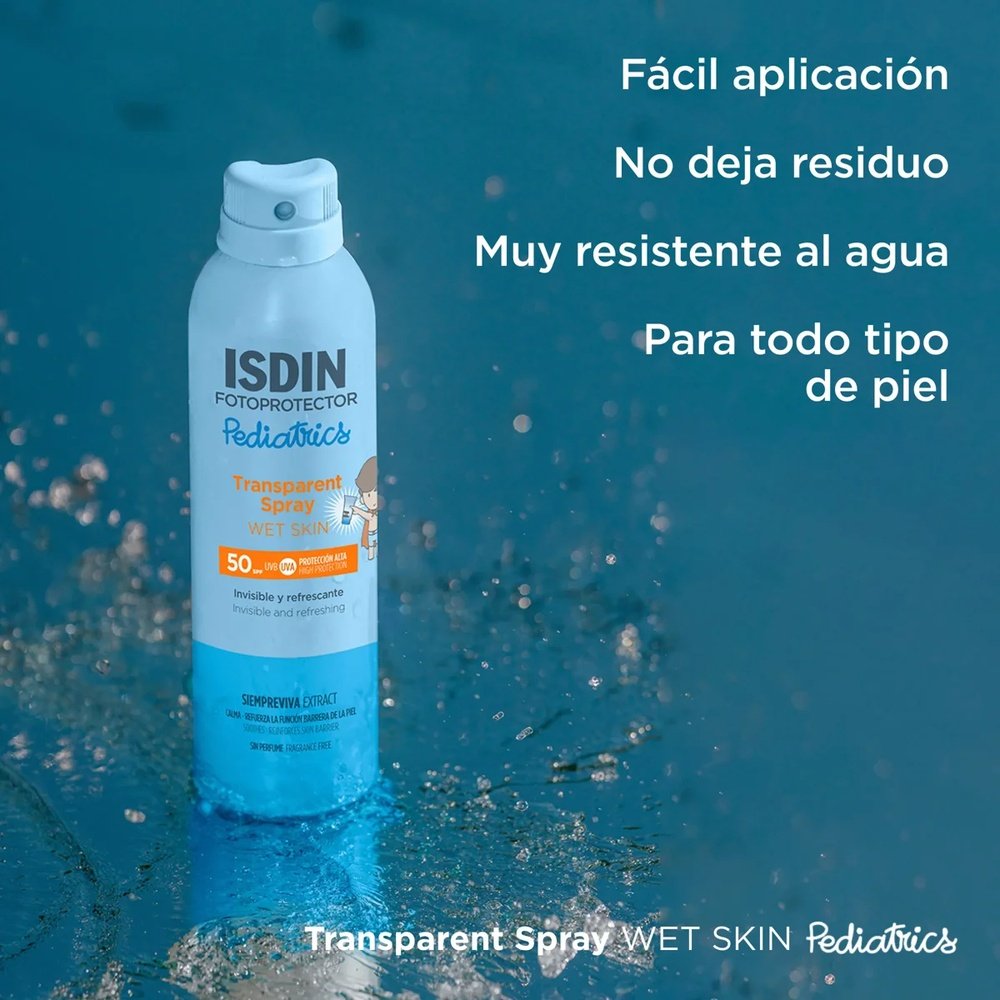 isdin – fotoprotector pediatrics spray wet skin solaire spf50 – 250ml isdin – fotoprotector pediatrics spray wet skin solaire spf50 – 250ml