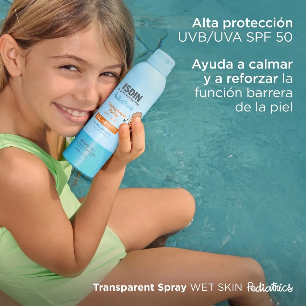 isdin – fotoprotector pediatrics spray wet skin solaire spf50 – 250ml isdin – fotoprotector pediatrics spray wet skin solaire spf50 – 250ml