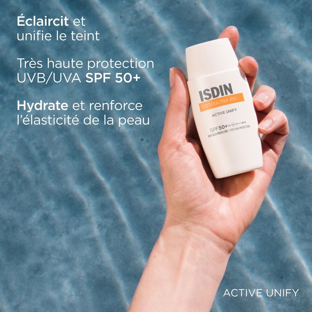 isdin – fotoultra 100 active unify solaire depigmentant spf50+ – 50ml isdin – fotoultra 100 active unify solaire depigmentant spf50+ – 50ml