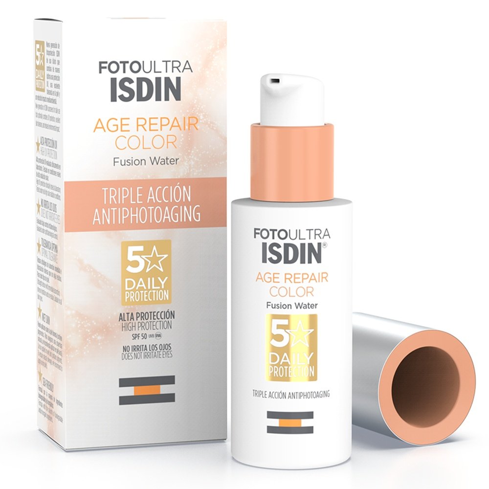 isdin – fotoultra age repair color fusion water solaire teinte anti age spf50 – 50ml isdin – fotoultra age repair color fusion water solaire teinte anti age spf50 – 50ml
