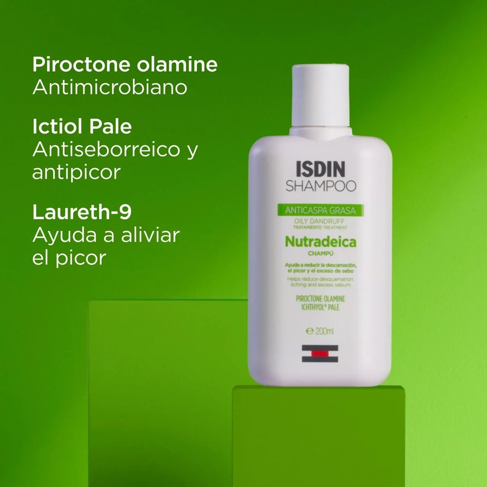 isdin – shampoo shampoing nutradeica antipeliculaire pellicules grasses – 200ml isdin – shampoo shampoing nutradeica antipeliculaire pellicules grasses – 200ml