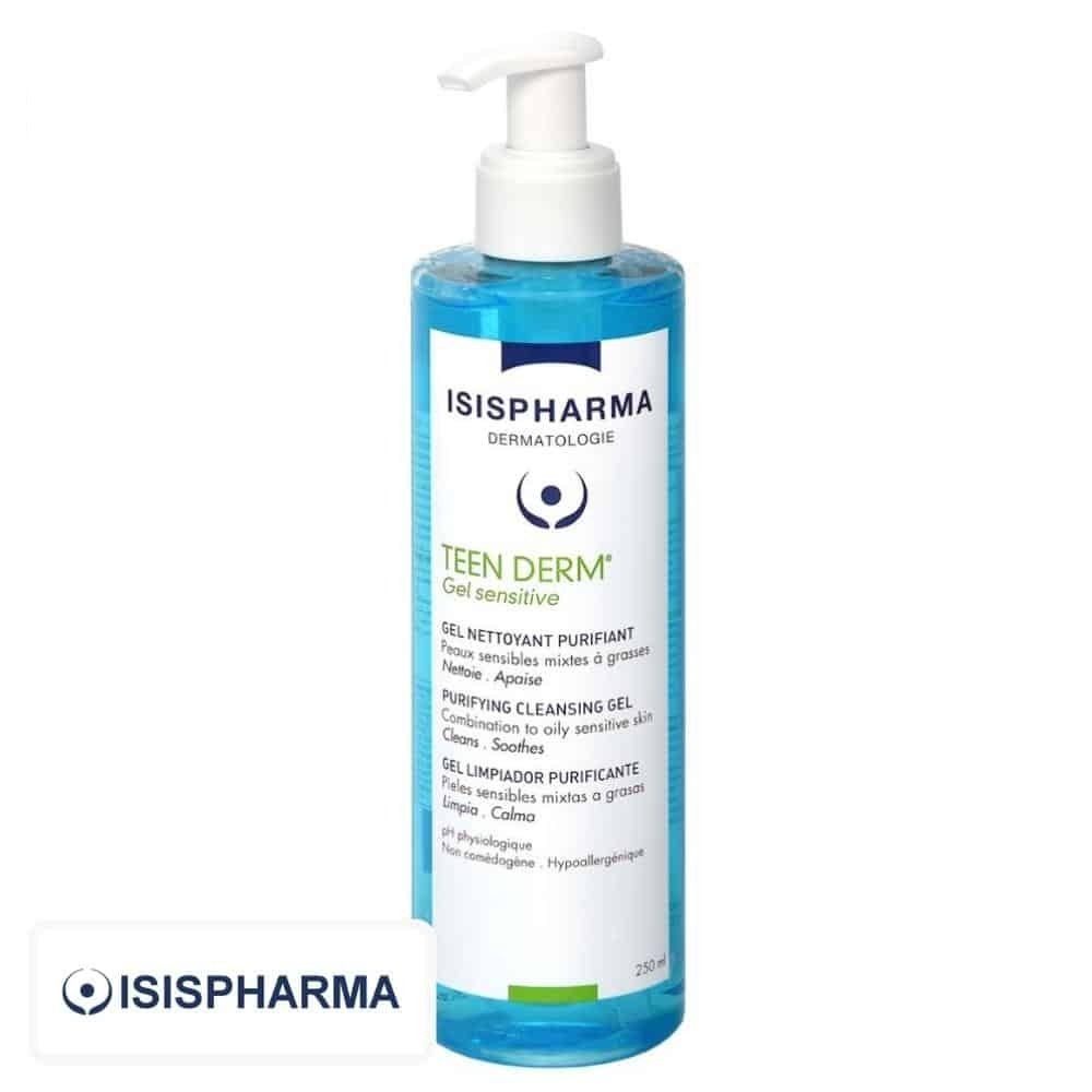 isispharma – teen derm sensitive gel nettoyant purifiant – 250ml