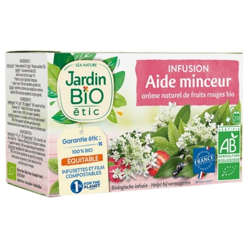 jardin bio – infusion aide minceur arome fruits rouges bio – 20u