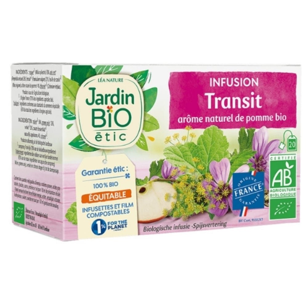 jardin bio – infusion transit arome de pomme bio – 20u