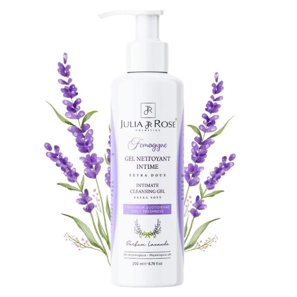 julia et rose – femagyne gel nettoyant intime extra doux parfum lavande – 200ml
