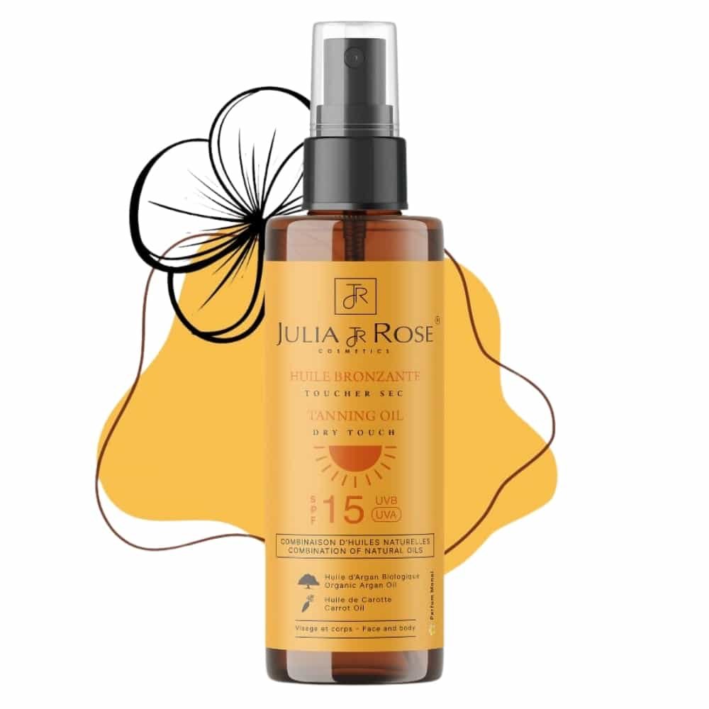 julia et rose – huile bronzante toucher sec spf15 – 120ml