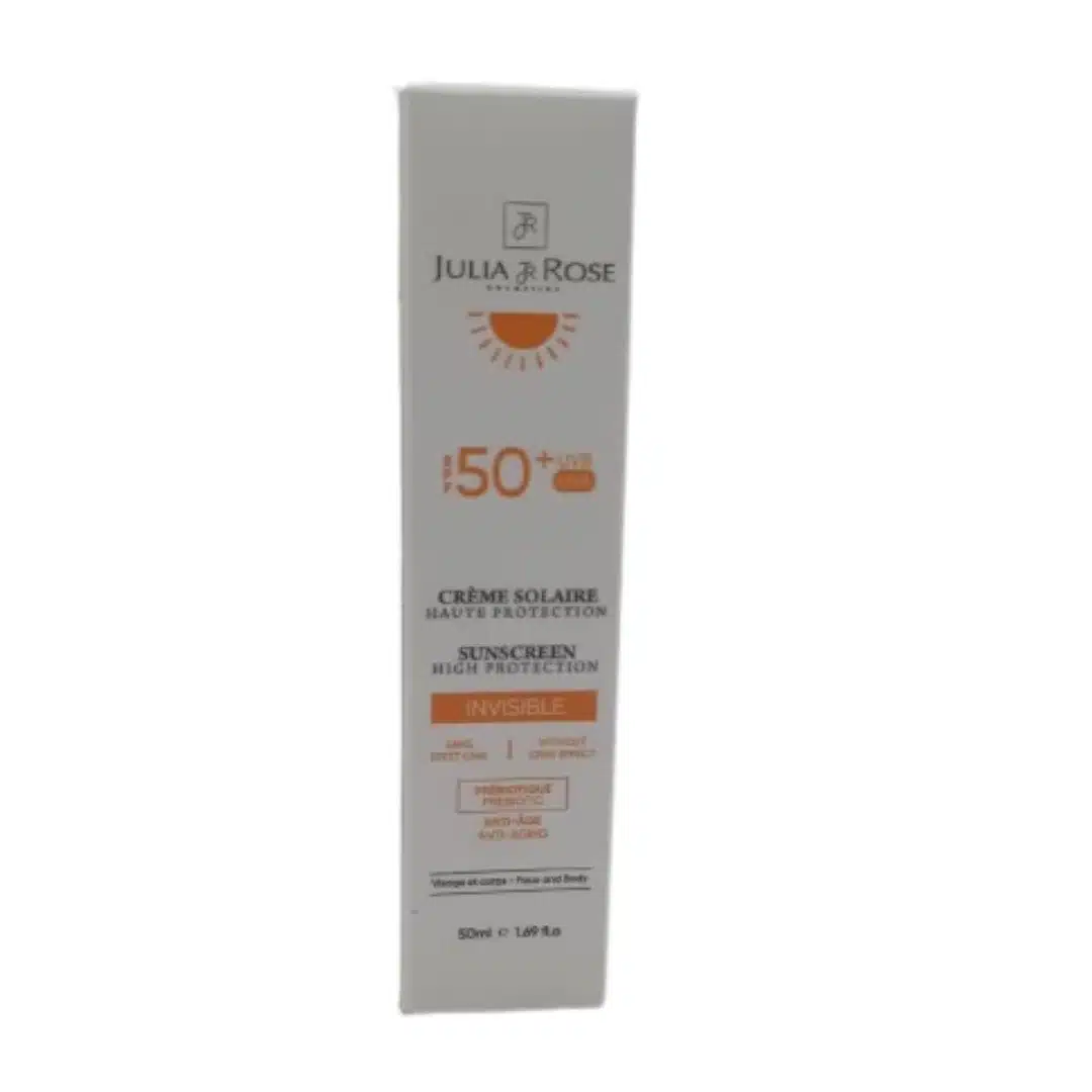 julia et rose – creme solaire invisible aux prebiotiques spf50+ – 50ml