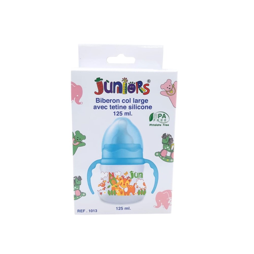 juniors – biberons col large avec poignet – 125ml