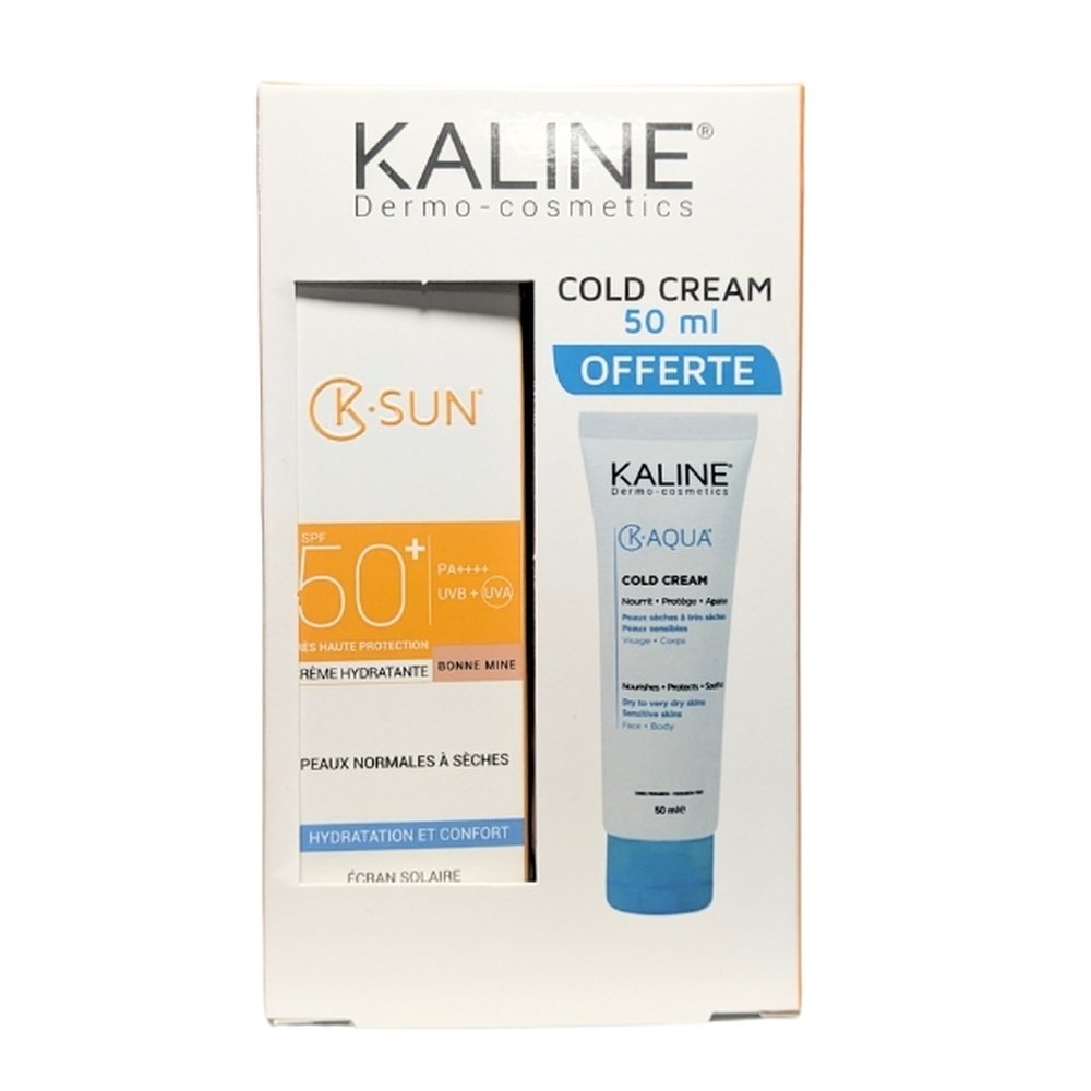 🎁 pack 🎁 – kaline – k.sun ecran bonne mine pns+kaqua cold cr 50ml pack