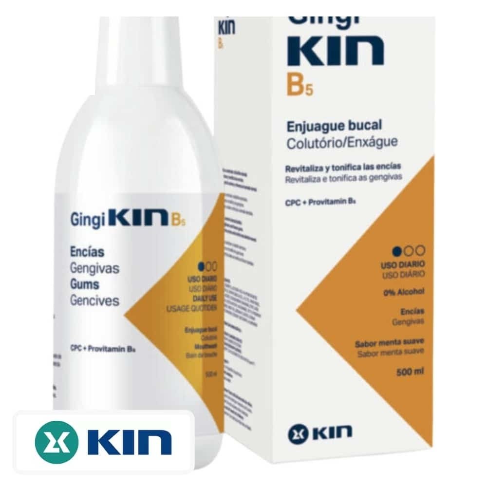 kin – b5 bain de bouche gencives revitalisant et tonifiant usage quotidien – 500ml