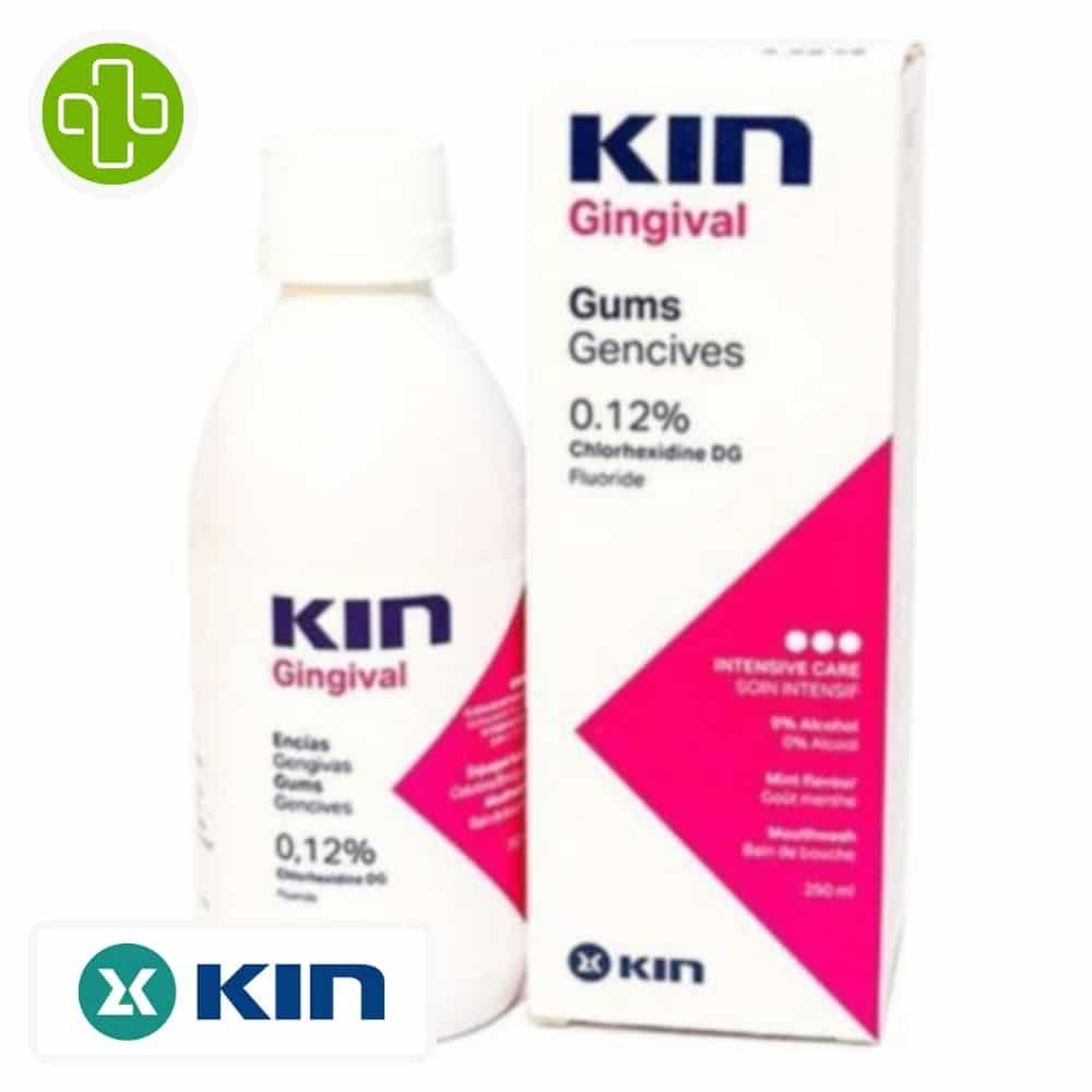kin – gingival bain de bouche gencives 0,12% chlorhexidine soin intensif – 250ml