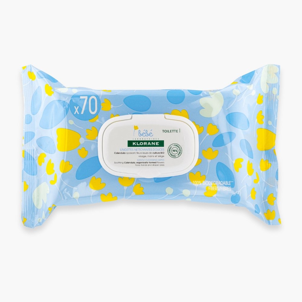 klorane – bebe lingettes nettoyantes douces – 70u