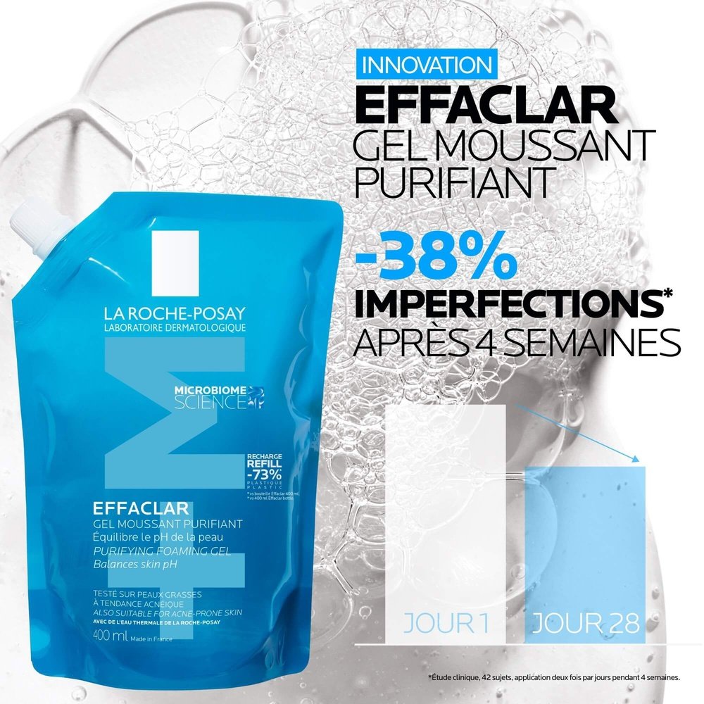 la roche posay – effaclar +m gel moussant purifiant ecorecharge – 400ml la roche posay – effaclar +m gel moussant purifiant ecorecharge – 400ml