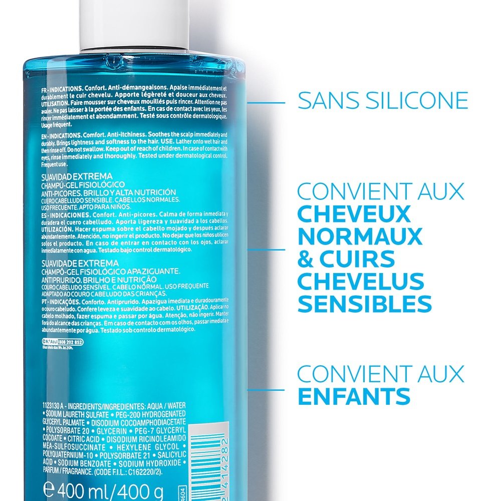 la roche posay – kerium doux extreme shampoing gel physiologique – 400ml la roche posay – kerium doux extreme shampoing gel physiologique – 400ml