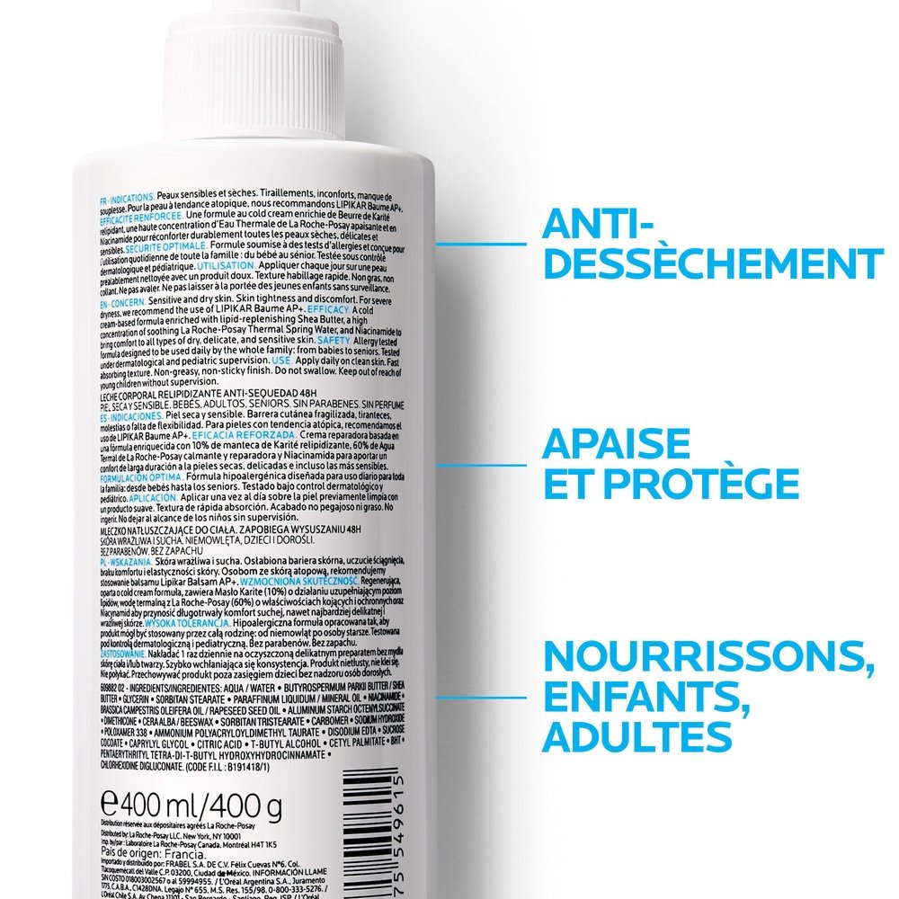 la roche posay – lipikar lait relipidant corps – 400ml la roche posay – lipikar lait relipidant corps – 400ml