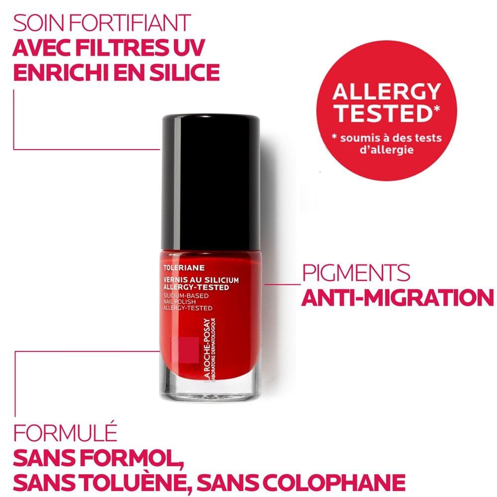 la roche posay – toleriane vernis a ongles au silicium rouge parfait – 6ml la roche posay – toleriane vernis a ongles au silicium rouge parfait – 6ml