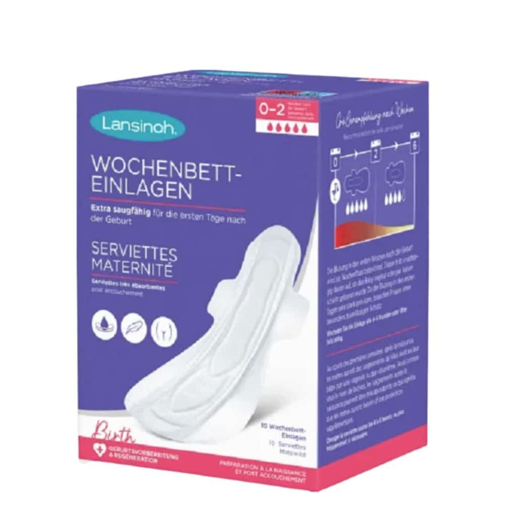 lansinoh – serviettes maternite tres absorbantes 0 2 semaines – 10u