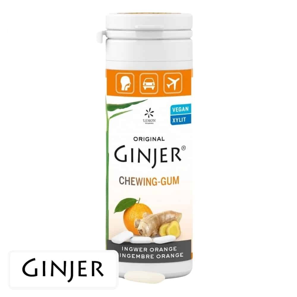 lemon pharma – ginjer chewing gum gout gingembre et orange – 30g