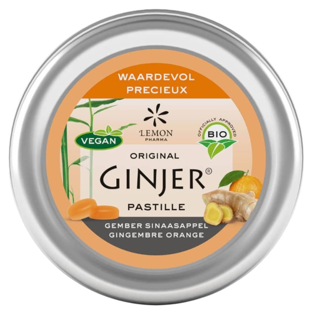 lemon pharma – ginjer pastilles gout gingembre et orange – 40g