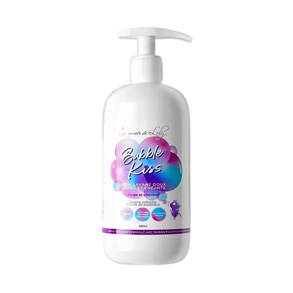 les secrets de loly – bubble kiss 2en1 soin lavant bebe corps et cheveux – 400ml