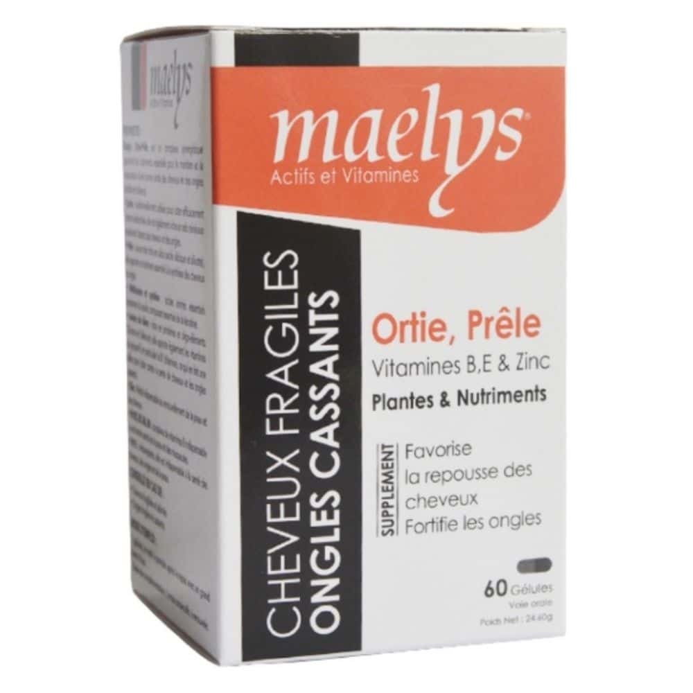 maelys – ortie et prele vitamines b, e et zinc – 60 gelules