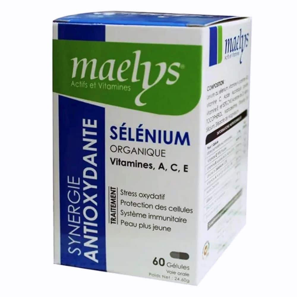 maelys – selenium organique et vitamines a, c et e – 60 gelules