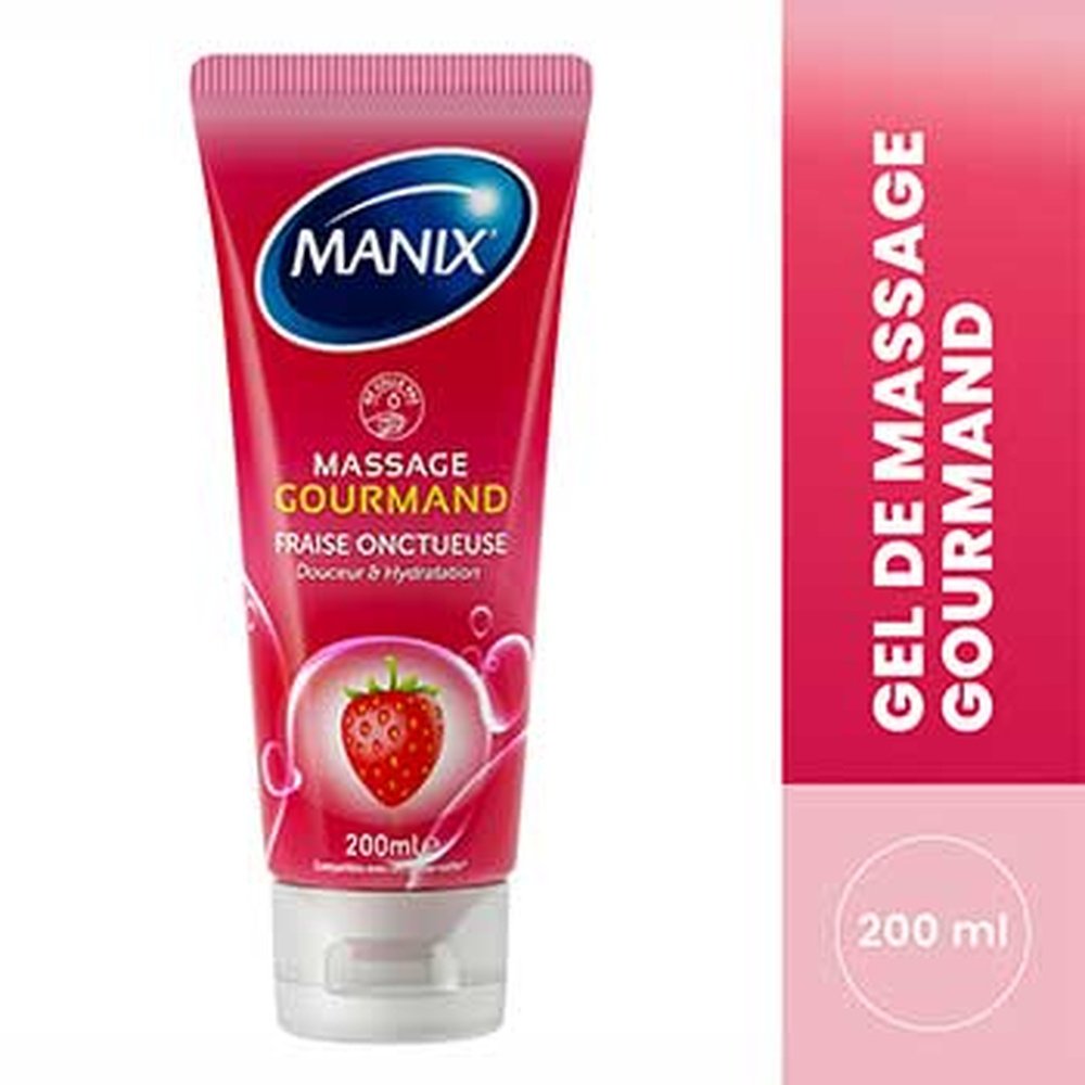 manix – gel de massage gourmand fraise comestible (douceur et hydratation) – 200ml manix – gel de massage gourmand fraise comestible (douceur et hydratation) – 200ml