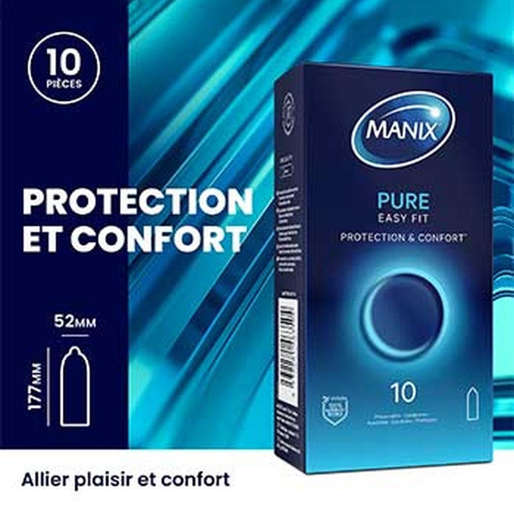 manix – preservatif pure (protection et confort) – 10u manix – preservatif pure (protection et confort) – 10u