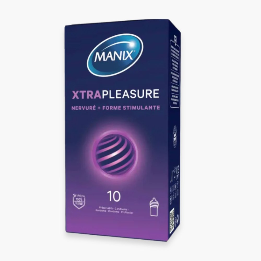 manix – preservatif xtra pleasure (nervure et forme stimulante) – 10u