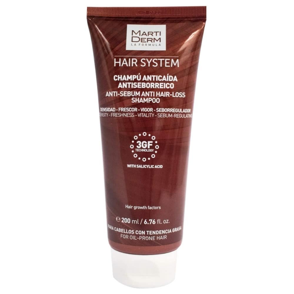 marti derm – hair system shampoing anti chute et seboregulateur – 200ml