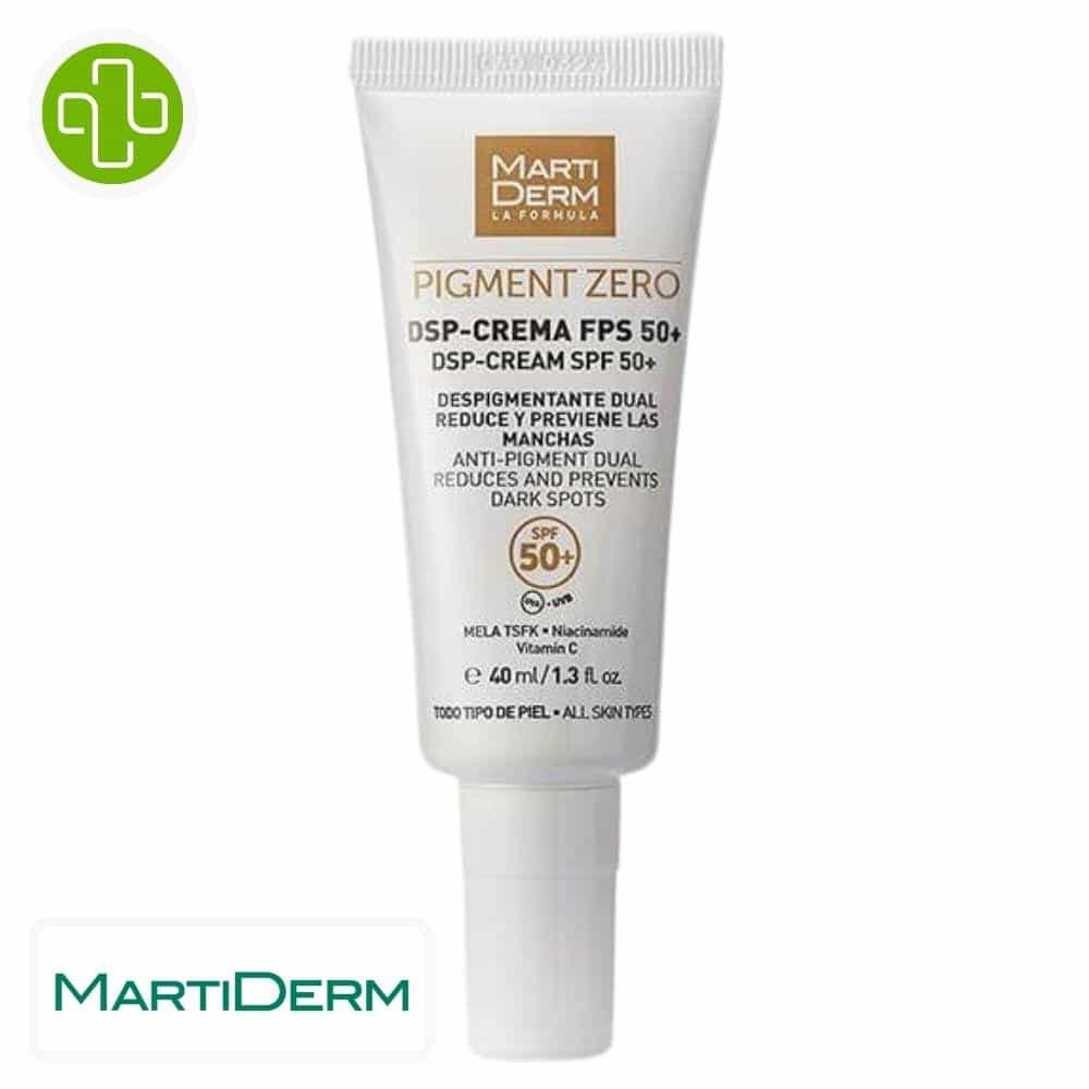 marti derm – pigment zero dsp creme spf50+ depigmentant et previent les taches – 40ml