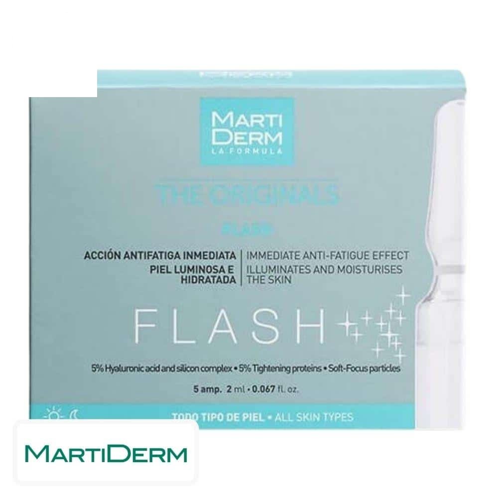 marti derm – the originals flash anti fatigue, illumine et hydrate ampoules – 5x – 2ml