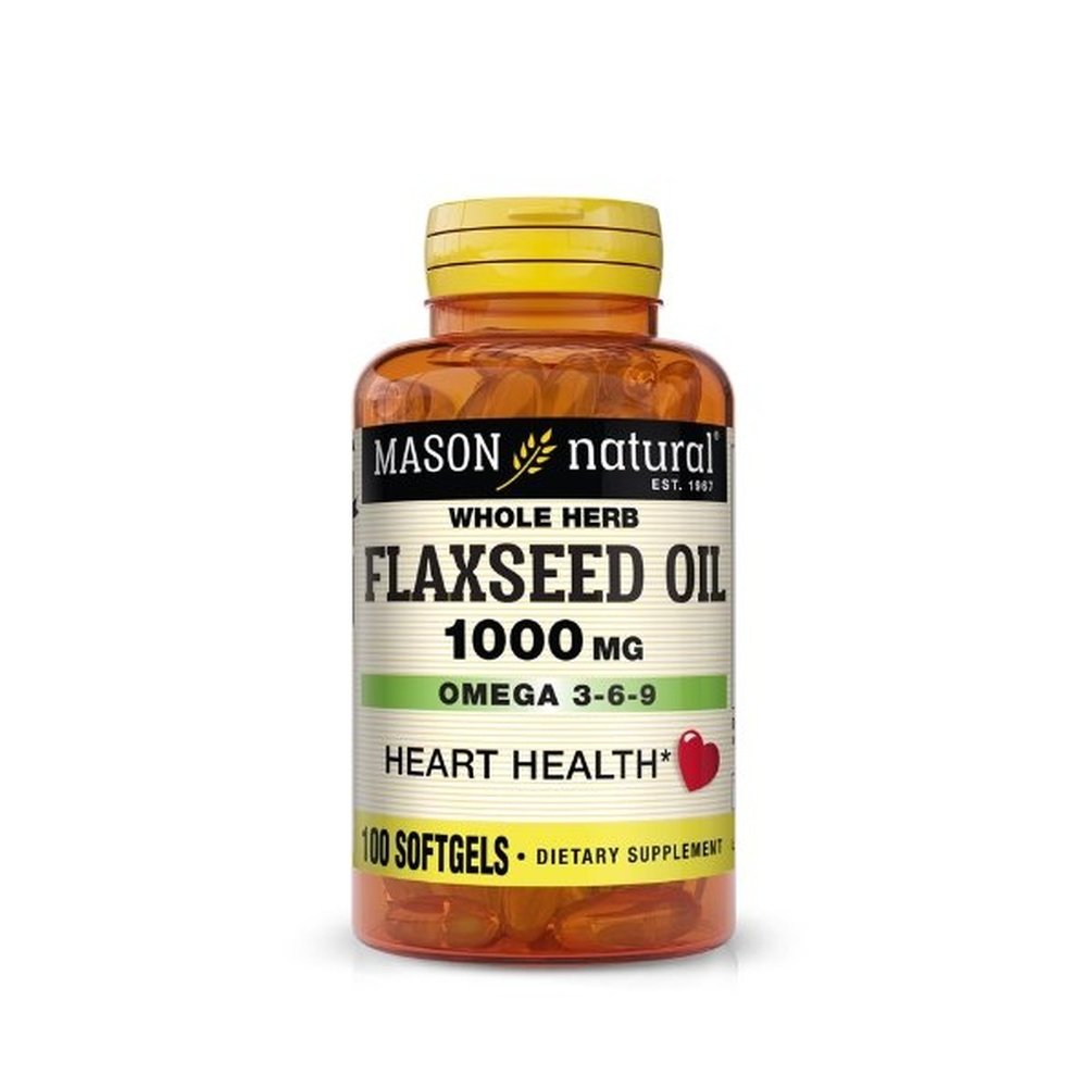 mason natural – flaxseed oil 1000mg 100 softgels