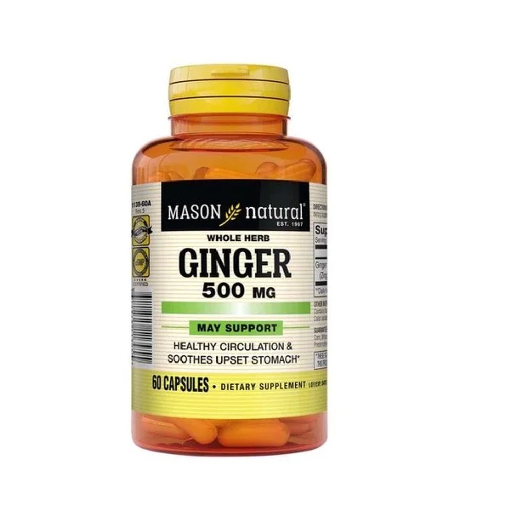 mason natural – ginger 500mg 60 capsules 1139 60a