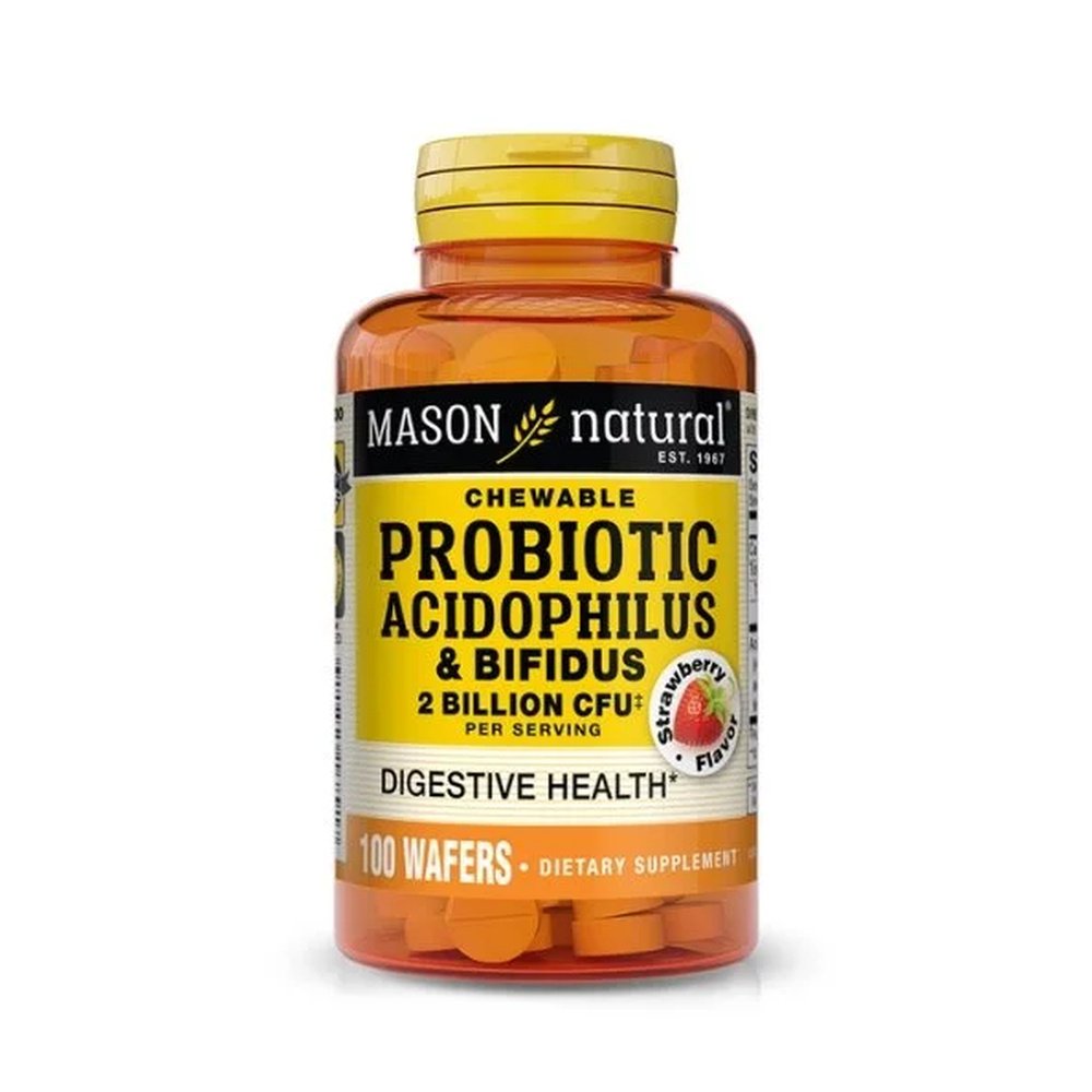 mason natural – probiotic acidophilus et bifidus 100 wafers 1689 100
